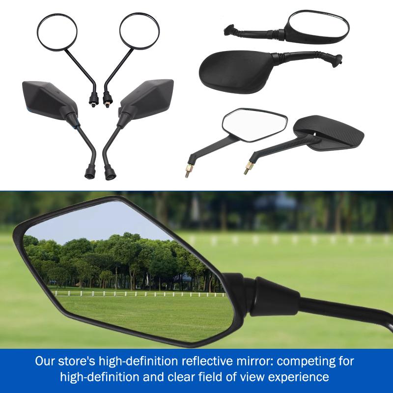 1 Pair Anti-Fall Round Motorcycle Side Rearview Mirrors For For Mountain Road Bike Motorcycle Bike Rear View Mirror Holder