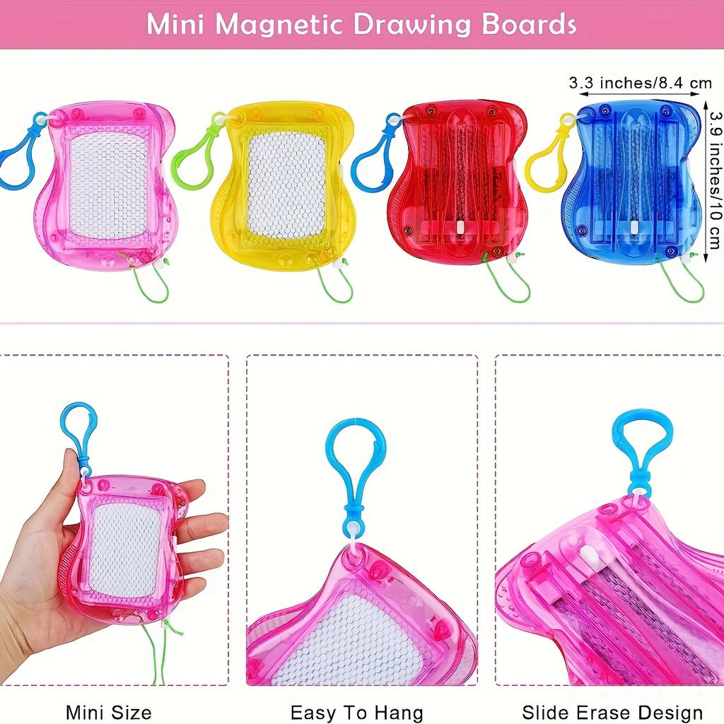Mini Magnetic Drawing Boards With Keychain Erasable Doodle & Sketch Pads For Kids Ages 3-6, Birthday Gifts