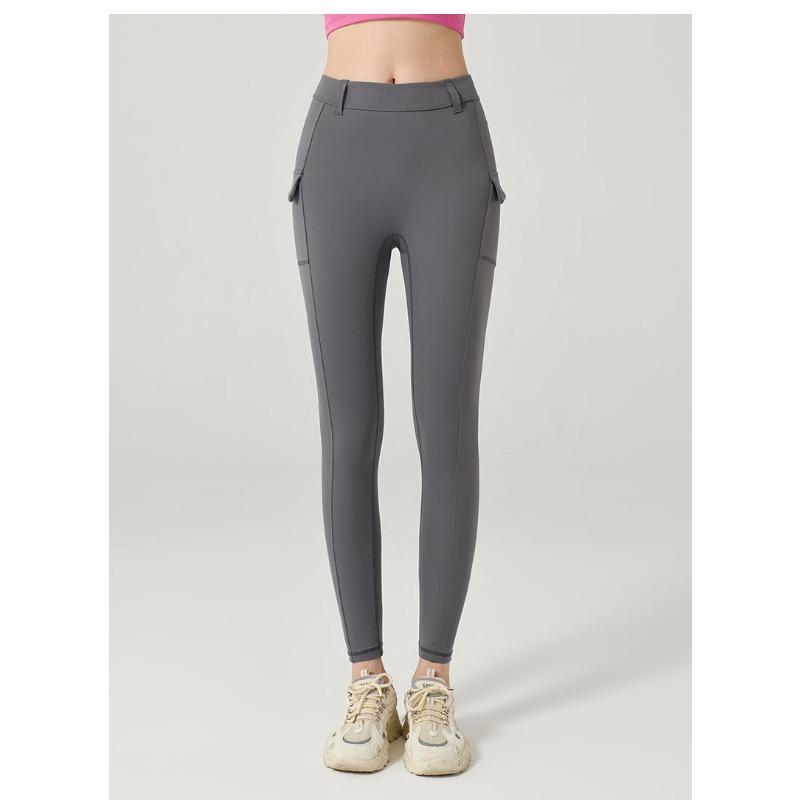 

Повседневные удобные осенние штаны для йоги для женщин с высокой талией, подтягивающие живот и подтягивающие бедра без смущающих линий, высокоинтенсивные брюки телесного цвета S серый