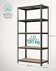 SONGMICS 5-Tier Shelving Unit, Steel Shelving Unit for Storage, Tool-Free Assembly, for Garage, Shed, Load Capacity 600 kg, 50 x 100 x 200 cm, Black