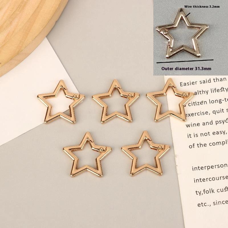 5Pcs Star Duck Flower Shape Spring Ring Open Buckle Carabiner Snap Clip For Leather Bag Handbag Belt Strap Connector