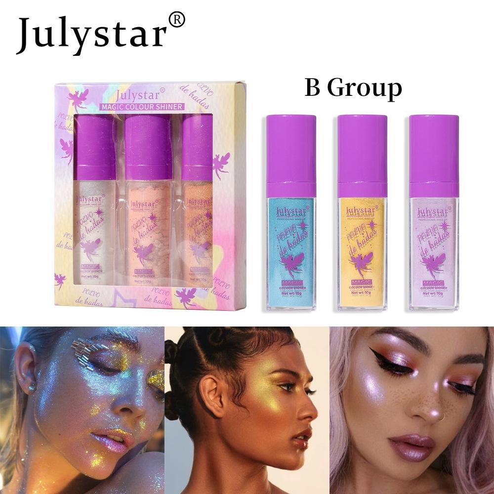 Make-up Fee Pat Puder Set Gesicht Dreidimensionales Contouring Glitzer Körperaufhellung Perlmuttfarbenes Highlight-Puder Set