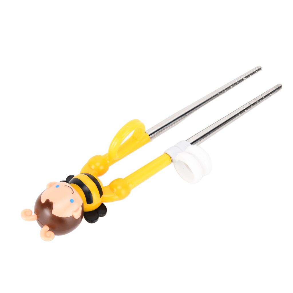 Baby Training Chopsticks Cute Animal Shape Soft Silicon Learning Chopsticks Helper for ChildrenYellow Bee