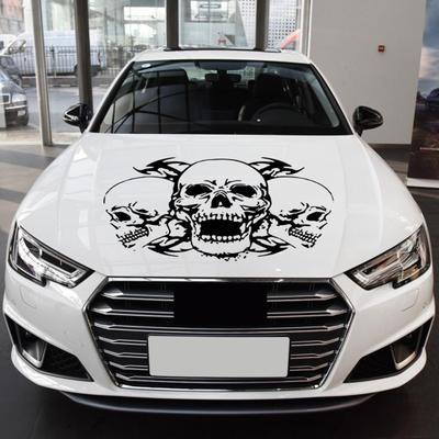 Zartes Auto-Aufkleber-Zubehör, nicht schrumpfend, langlebig, dekorativer Auto-Schädel-Motorhauben-Vinyl-Aufkleber für Auto