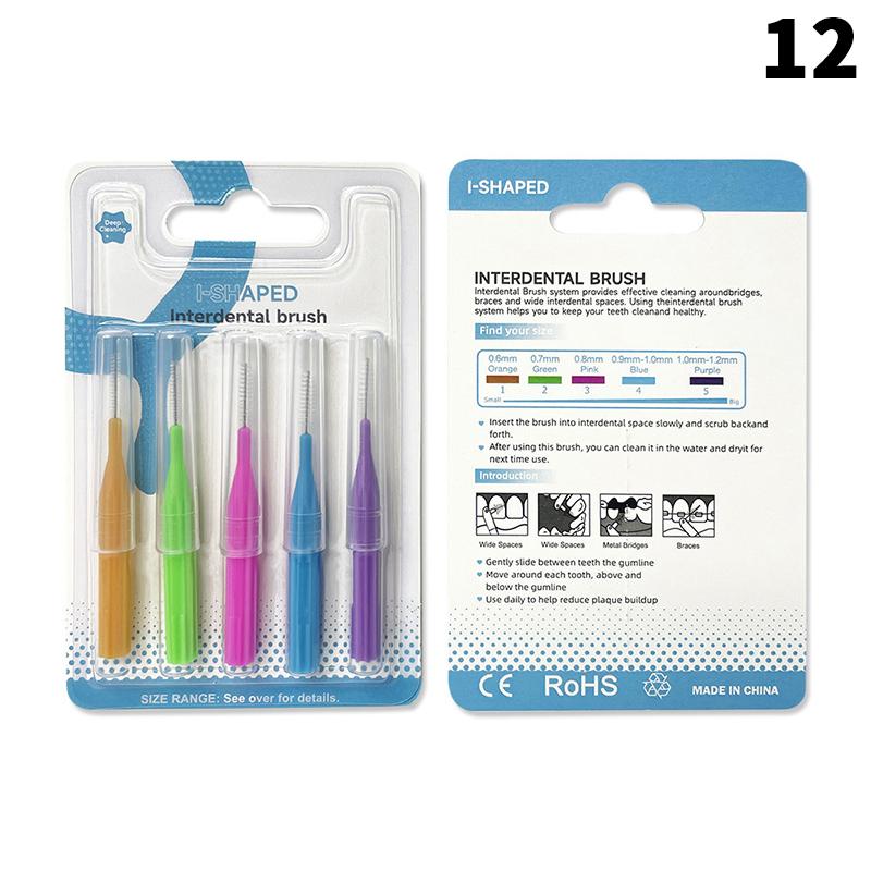Dental Interdental Brushes Oral Hygiene Flossing Head L/I Shape Tooth Cleaning Tool for Braces Toothpick