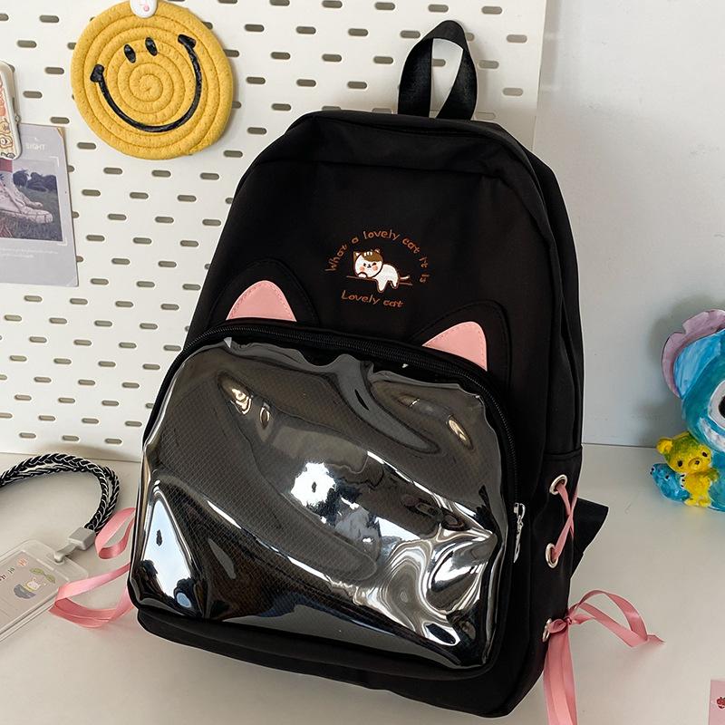 Schoolbag new cute cat soft girl high school middle school student backpack women's Japanese two-dimensional pain bag summer outing backpack