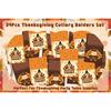 24PCS Thanksgiving Cutlery Holders Set Happy Thanksgiving Turkey Utensil Fall Utensil Holder Turkey Utensils Decor for Autumn Fall Harvest Party