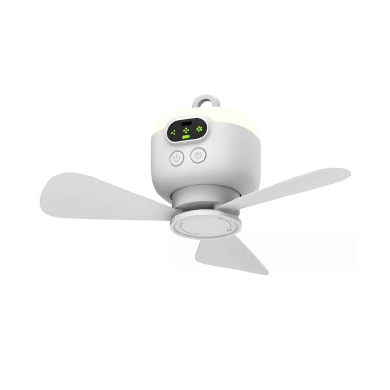 Rechargeable Ceiling Fan with Remote 4Speeds USB Ceiling Fan Hangings Fan for Camping Bed Camping Tent Canopys Cubicle