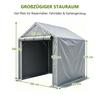 Grey Waterproof UV‑Resistant Portable Storage Shed, Galvanized Steel Frame Roll‑Up Zipper Garden Tent for Bikes Firewood Tools