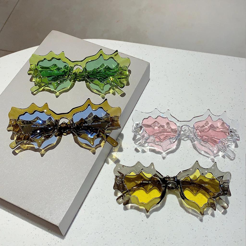 Wave Shape Women Sunglasses  New Stylish Irregular Candy Color Eyewear Trendy Brand Design Outdoor Travelling Shades