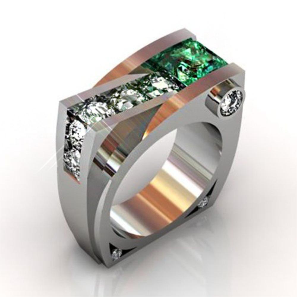 

Square Princess Cut Emerald Engagement Ring for Women Geometric Creative Wedding Band no. 6 платиновый