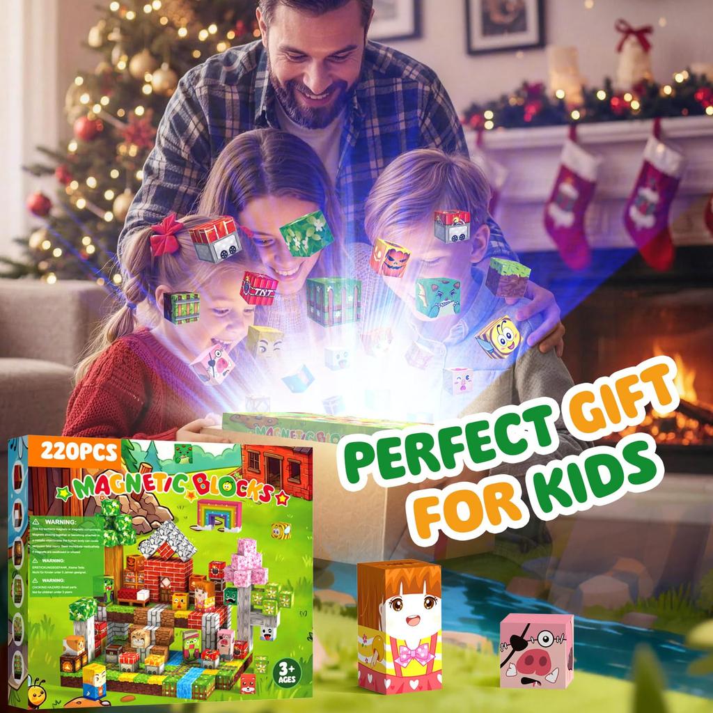 Magnetic Blocks, Magnetic Toys, Children's Educational Toys for Boys and Girls, Building Toys, Birthday Gift, Present, 150pcs/220pcs/330pcs