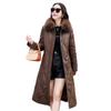 Haining Genuine Leather Jacket Down Jacket Women's Medium and Long Winter Clothing Large Size Thickened Down Jacket Warm Jacket Thin Fur