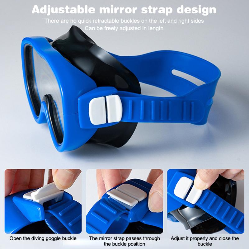 Set Maschera e Boccaglio Occhiali Anti-Appannamento Impermeabili Occhialini da Snorkeling Professionali Protezione UV Bambini Occhiali da Surf Spiaggia