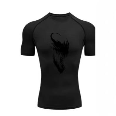 Venom Pattern 2026 Men's Sports T-Shirt Training Fitness Exercise T-Shirt Anti-Wear Clothing Sports Men's