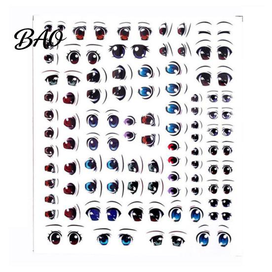 Water Transfer Paper for Models Eye Stickers Dolls, DIY Decals, Multi Size Anime Clay Doll Face Accessories Realistic Colorful Eyes Crafting