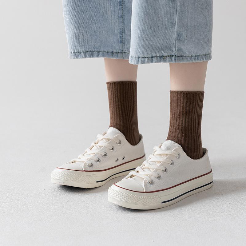 1 пара дышащих и впитывающих пот женских носков средней длины на осень и зиму. Модные — фото 6