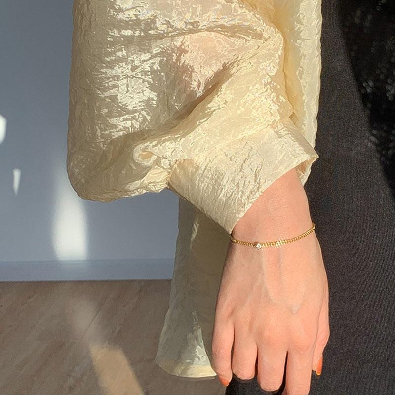 ANENJERY Jediný zirkonový náramek ženský zlatý řetízek jednoduché šperky