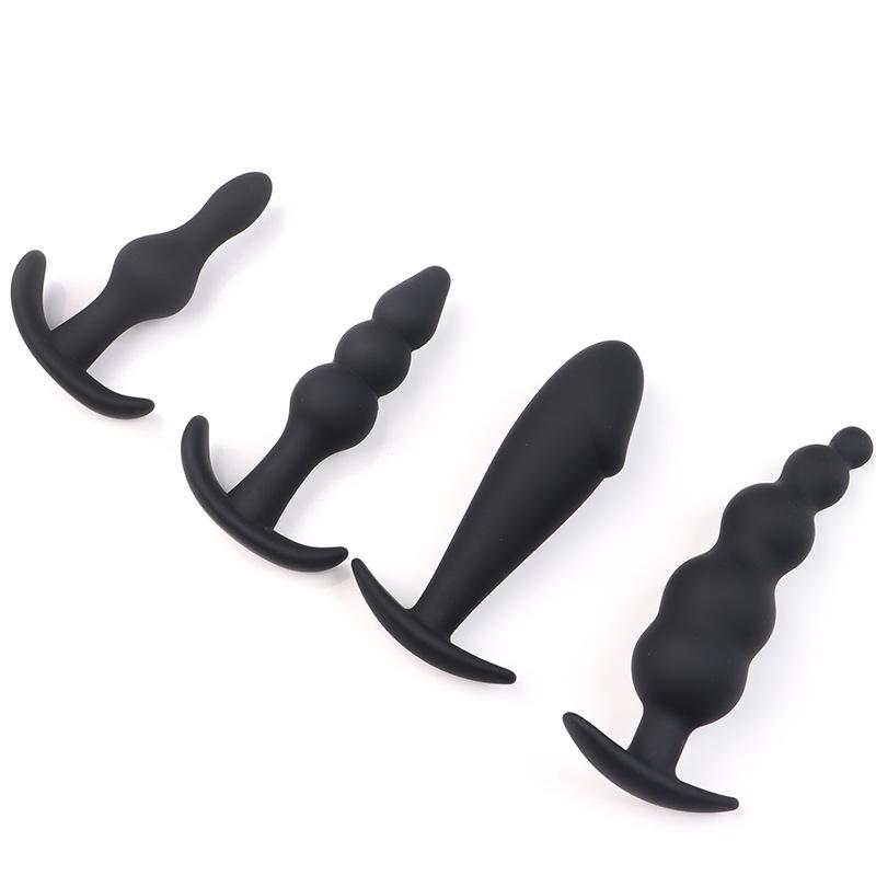 Dopuri Anale din Silicon Negru Dop Anal Unisex Sexy Adult Jucării Sexuale pentru Bărbați Femei