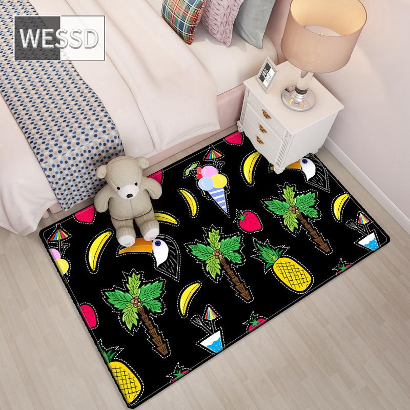 Pink Carpet For Bedroom Fashion Cartoon Rug Washable Children's Play Carpet Soft Non-slip Living Room Decoration Floor