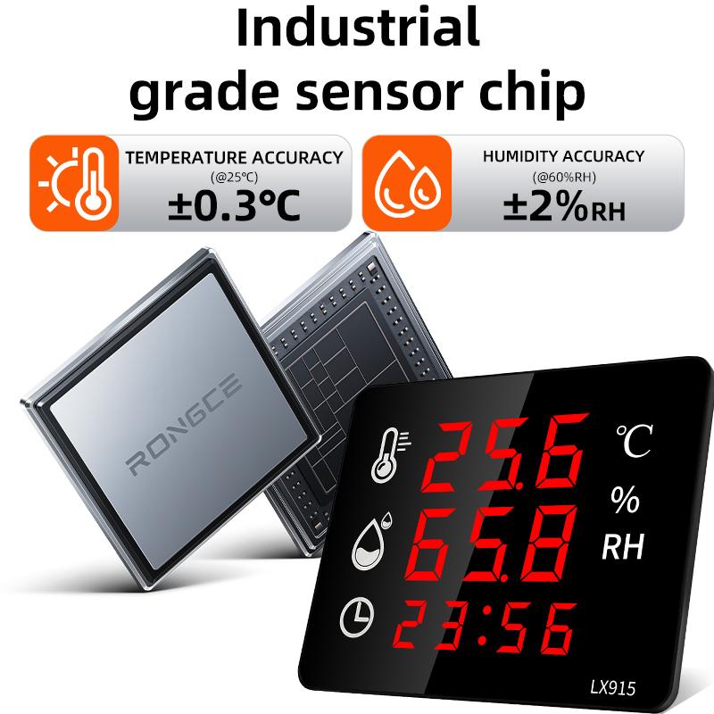 Digital Hygrometer Outdoor Indoor Sauna Thermometer WIth Alarm Digital Wall Clock Temperature Meter And Sensor