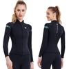 Wetsuit Topper for Women 2mm Long Sleeve Wetsuit Jacket for Women Stretch Jersey Surfing SUP Diving Snorkeling Wetsuit Topper Black XS Size