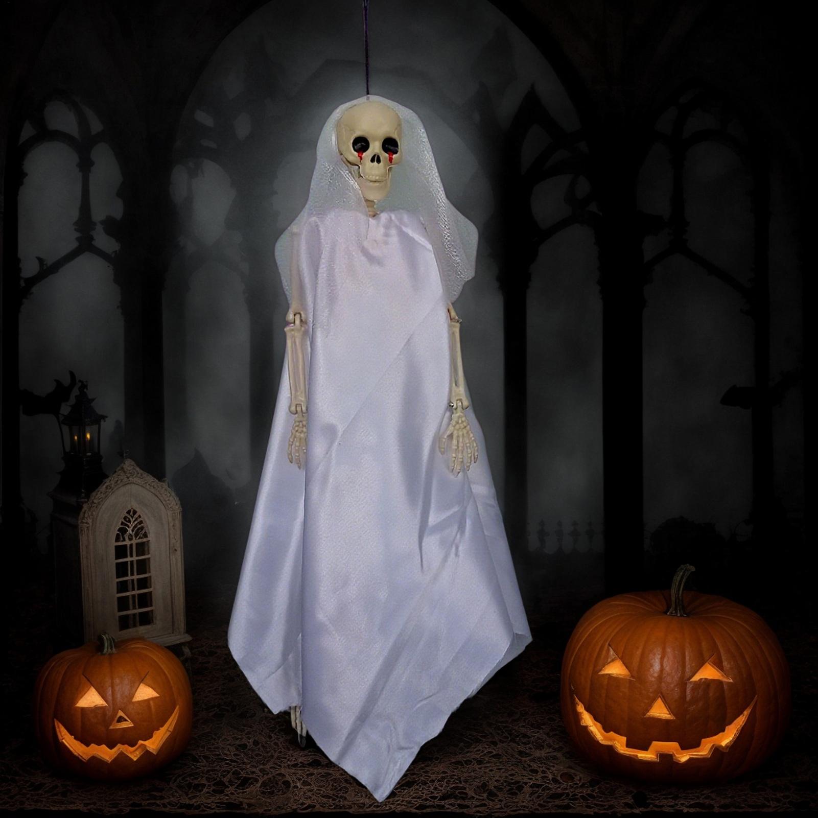 

Ghost Halloween Decor Spooky Halloween Ghost Bride Yard Decor Holiday Figurines Haunted House Props for Indoor Trail Garden CN