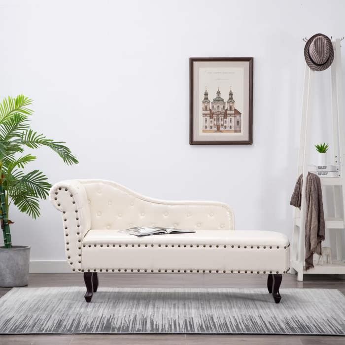 VidaXL Chaise Longue Cuir Artificiel Canapé Méridienne Salon Chambre Maison 60783