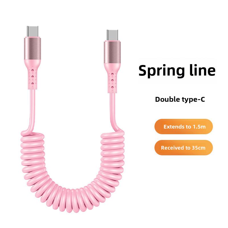 6A Kabel do CarPlay Sprężynowy Wyciskany 6A do Super Szybkiego Ładowania, Kompatybilny z Urządzeniami Huawei i Apple 14.