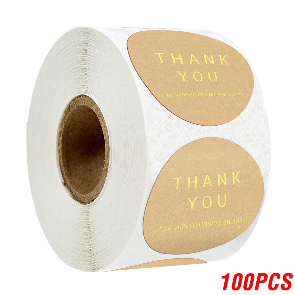 100-500pcs Thank You Sticker Envelope Seal Scrapbook Sticker Pink Heart Cute Round Sticker Stationery Label Stickers