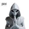 E-sports Room Decor 3D Printed Alien Meditation Statue, Zen Desk Ornament, Meditative Sitting Posture Figure Cute Extraterrestrial Figurine