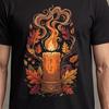 Samhain Ritual Flame Shirt | Pagan Runes Candle Tee, Celtic Knot Autumn Apparel