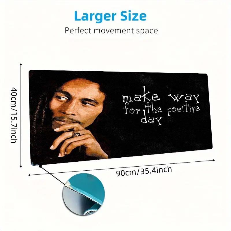 Bob Marley Poster Farbe Mauspads Großes Gaming Tischkissen Rutschfestes Laptop Tablet Großes Mauspads XXL Matte Mini PC Spielmatte Mit Verriegeltem Rand