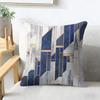 Nordic Original Geometric Marble Pattern Cushion Cover Natural Linen Organic Fabric Printing Breathable Perfect For Home Decor