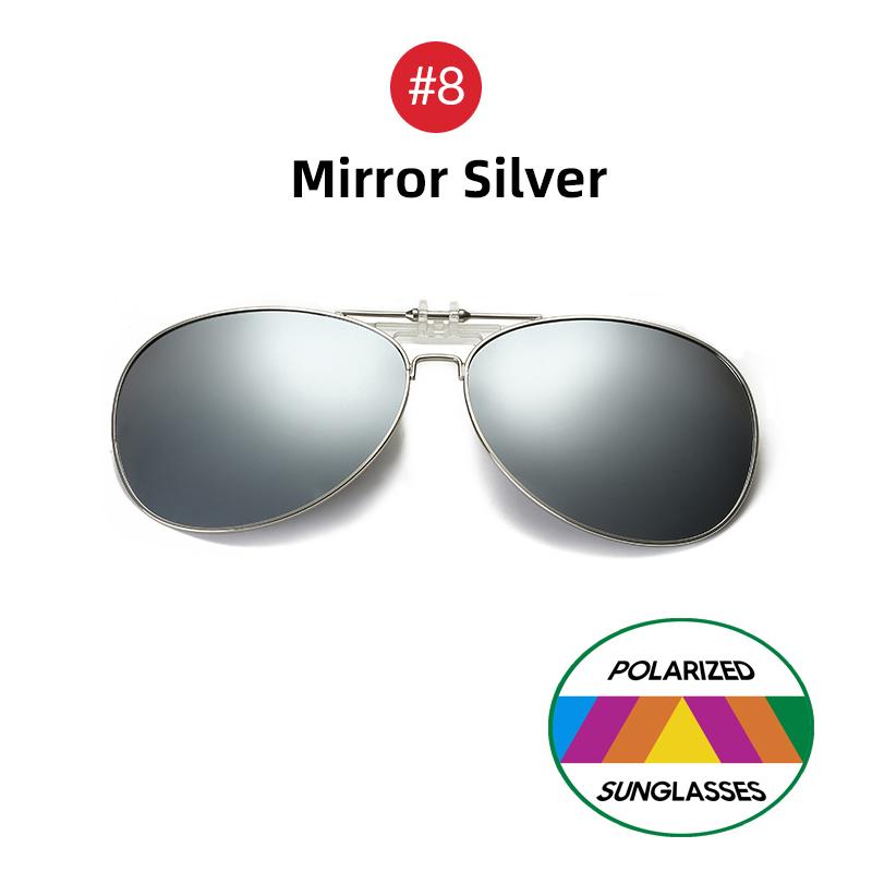 VIVIBEE Oversized Pilot Flip Up Clip On Sunglasses Polarized Men Driving Alloy Frame Big Size Women Aviation Glasses Clips