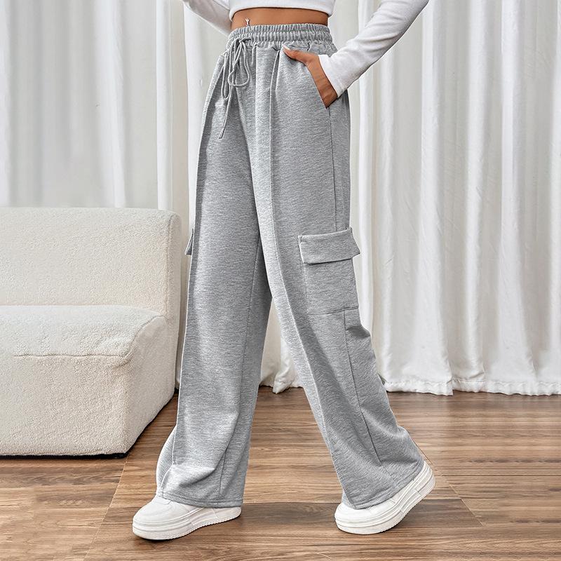 Women's Elastic High Waist Patchwork Straight-Leg Pants - 2025 New European & American Style