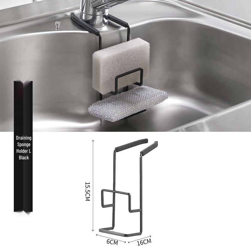 Japanese-Style Sponge and Dish Rack - No-Drill Kitchen Organizer