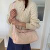 Autumn 2025 new simple and fashionable foreign large-capacity crossbody bag trendy cloth bag women's solid color niche shoulder bag