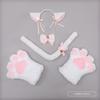 Handmade Cat Ear Headband Set With Paw Gloves Tail Kids Costume Party Animal Role Play