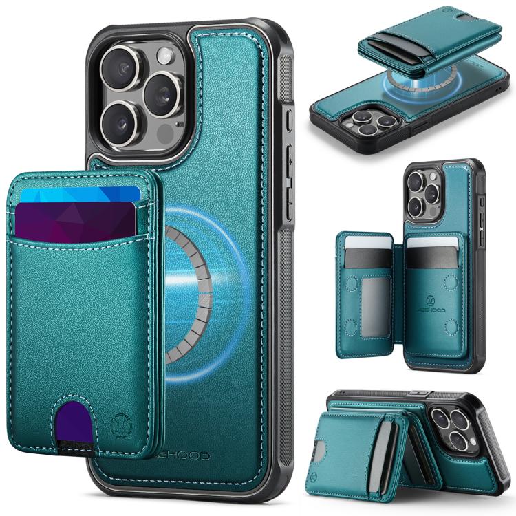 JEEHOOD J10 Flip Card Bag MagSafe Split RFID Leather Phone Case