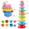SHEFEITE Educational Stacking Toys Set 8 Pieces Interactive Baby Blocks ABS Plastic Multicolor for 3 Months+