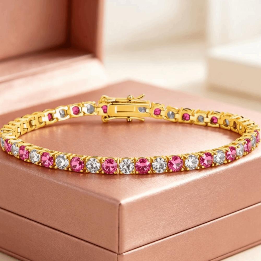 Green Charm Chain Bracelet 4mm Zirconia Cubic Zirconia Bracelet Tennis Bracelet  Gift