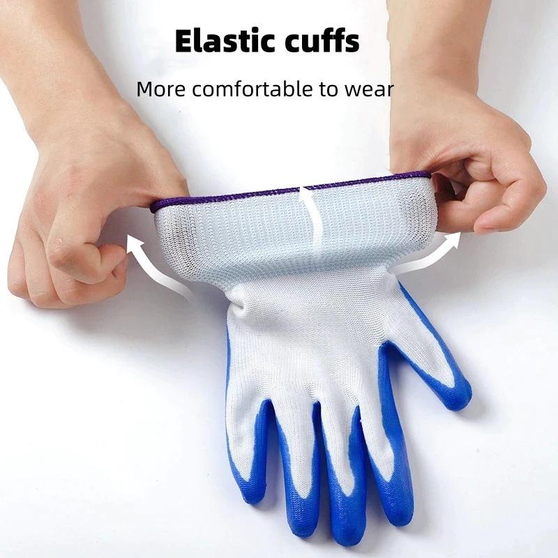 Non-slip Wear-resistant Breathable Nitrile Gloves Industrial Labor Building Construction Safety Non-slip Work Gloves