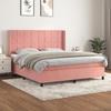 Maison Exclusive - Somier de láminas para cama con colchón Rosa 160x200 cm Terciopelo