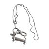 Stylish Dachshund Inspired Layering Bead Necklace Silver Tone Lightweight Jewelry Clavicle Chain For Daily Wear