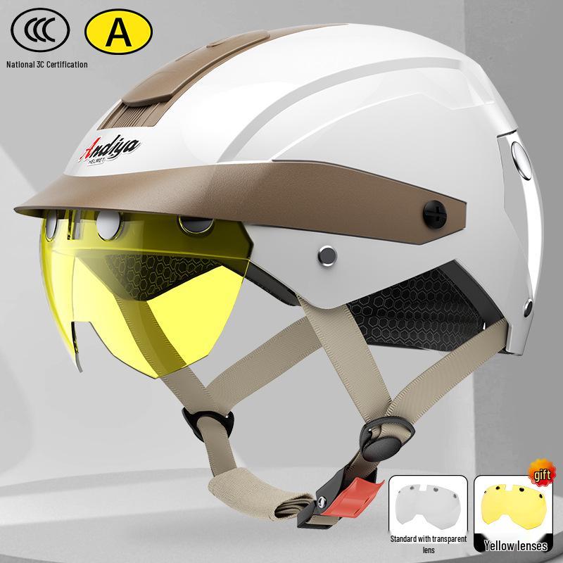 2026 Magnetic Buckle Summer Half Helmet: 3C Certified Safety Sun Protection for Electric Motorcycle Riders, Unisex