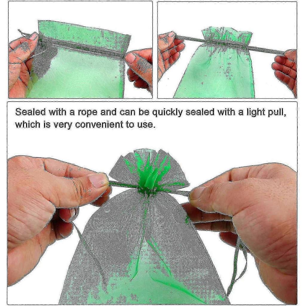 100pcs Bunch Protection Bag 30x20cm/10x15cm Grape Fruit Organza Bag With Drawstring Gives Total Prot 25-26