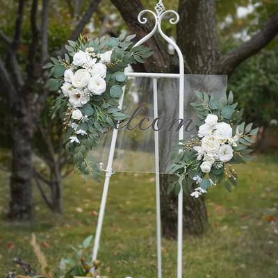 2 st Konstgjorda Bröllopsbågsblommor DIY Blomsterarrangemang Och Bakgrundsdekoration för Vigselmottagning Välkomstskyltsdekor