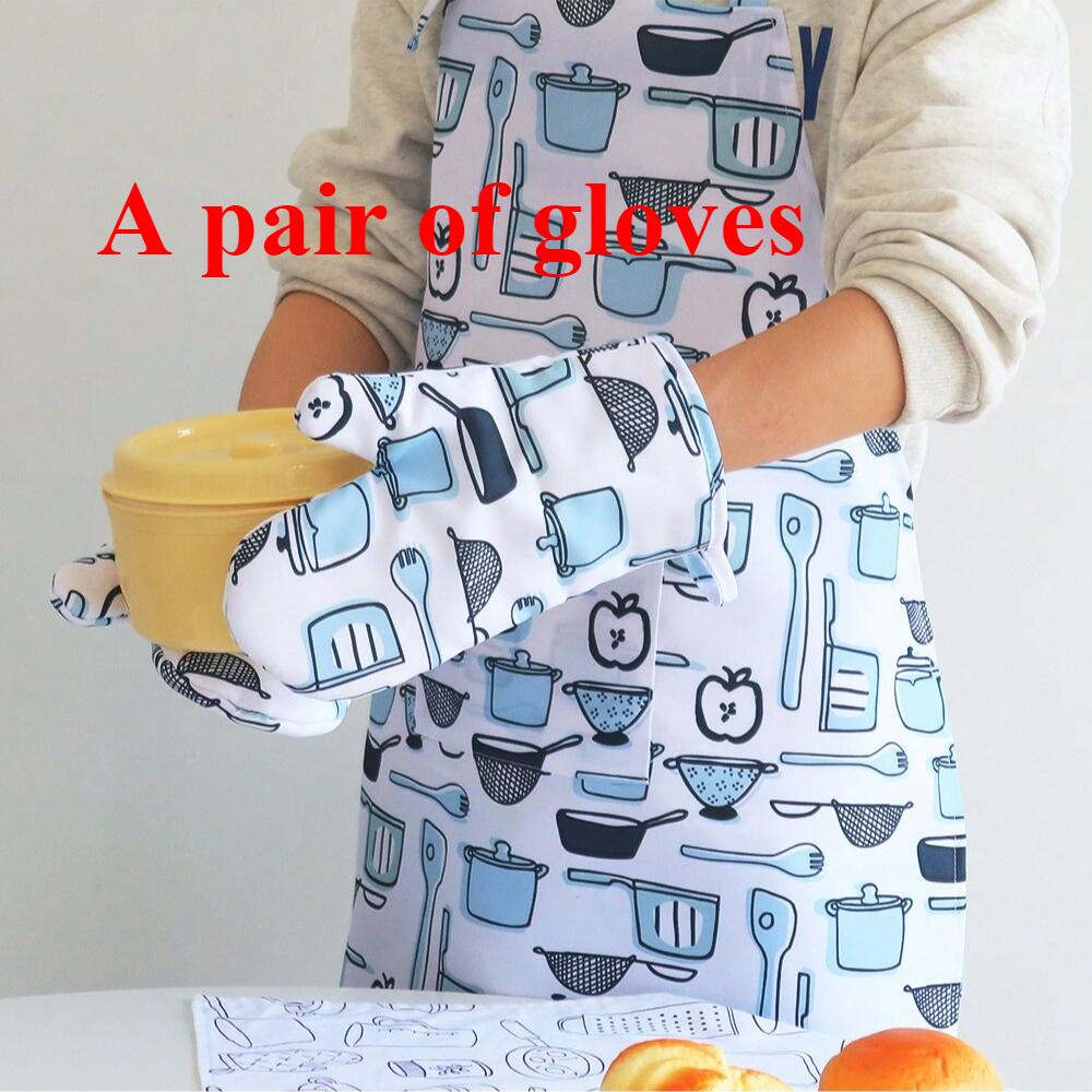 2025 New Style Anti Scalding High Temperature Resistance 100%linen Kitchen Oven Mitts Microwave Oven Gloves for Adult