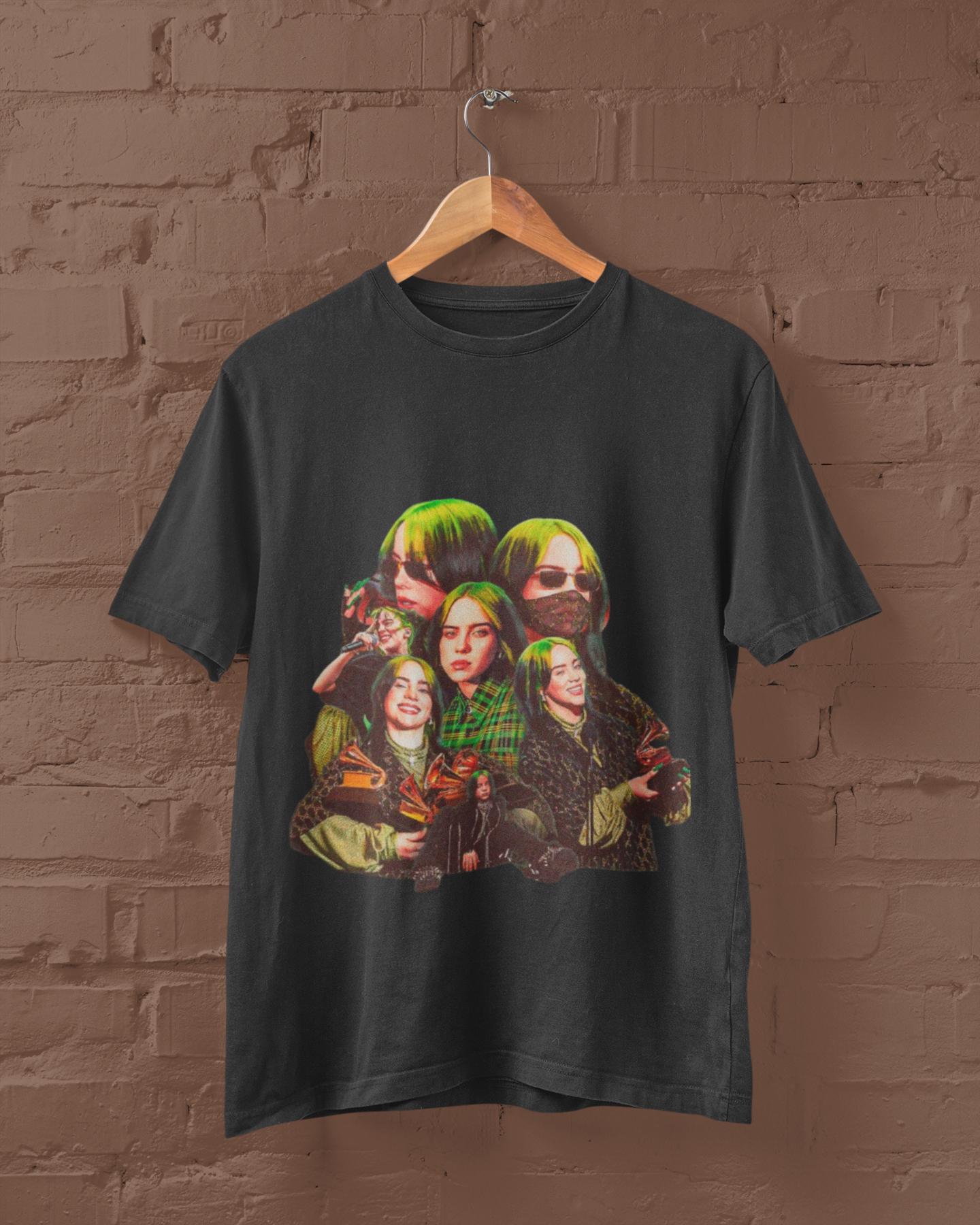 Billie Eilish Retro Rap Tshirt Billie Eilsh Hiphop Pattern Billie Eilish Mech Music Enthusiast Gift Cool Streetwear Shirt 2XL